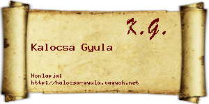 Kalocsa Gyula névjegykártya