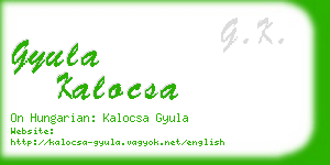gyula kalocsa business card